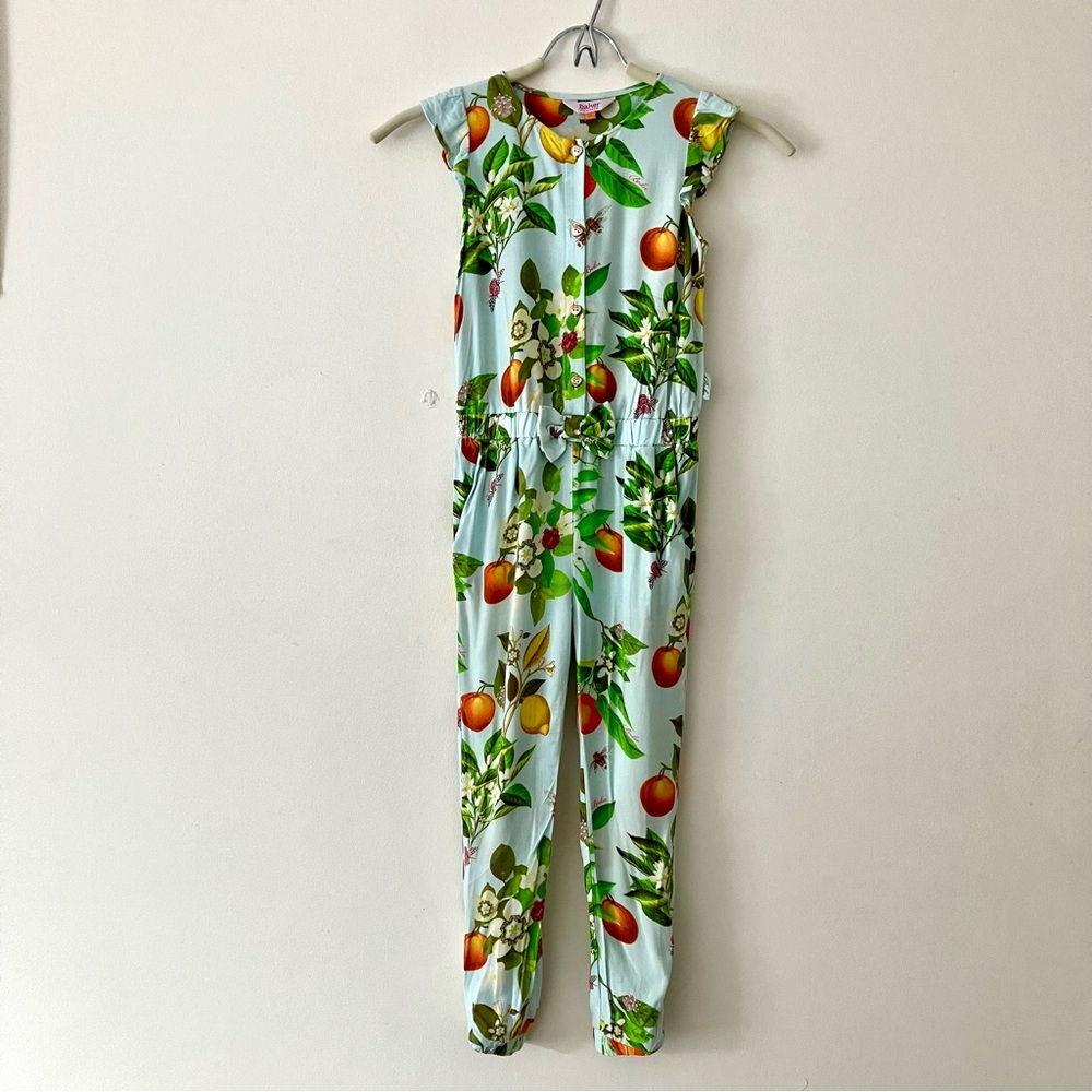 Bakers by Ted Baker Girls One Piece Jumpsuit Fruit Print Green Orange size 5-6